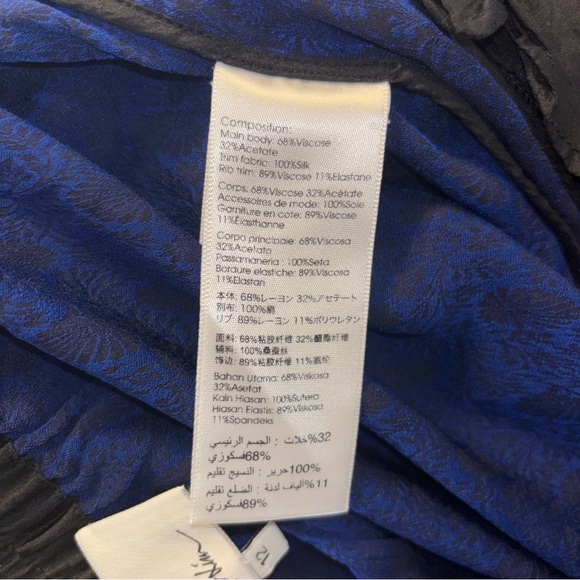 3.1 Phillip lim black/blue patterned silk trim joggers size 12 EUC - Picture 10 of 10